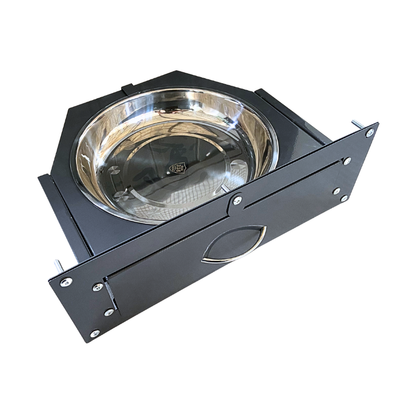 Slide out bowl for outdoor enclosure