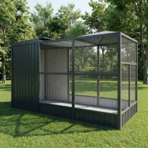 Large outdoor pet enclosure metal wire mesh