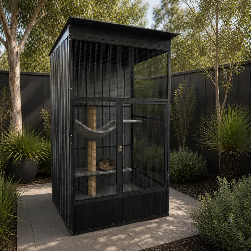 Small outdoor cat enclosure