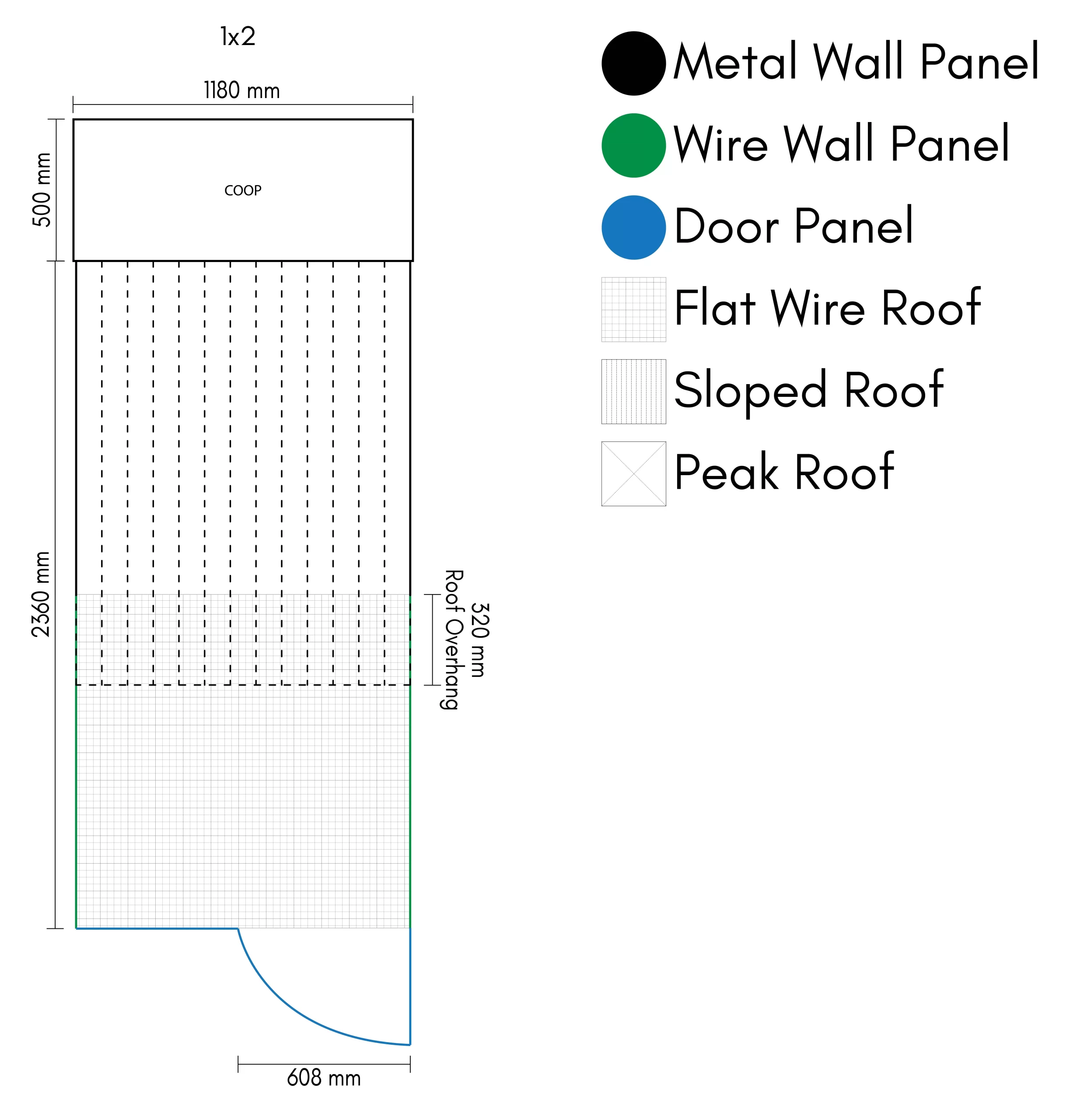 medium Chicken house run with built in laying coop insulated roof