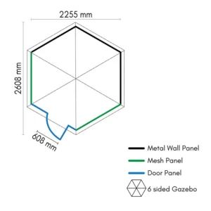 Bird Aviary Gazebo 6 side plan
