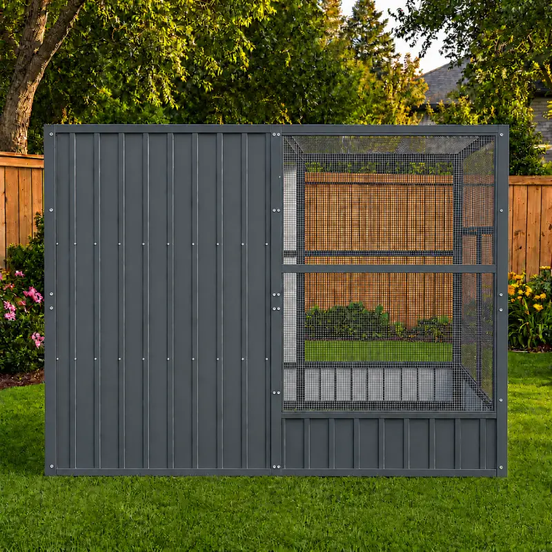 Medium Open top dog enclosure wind break