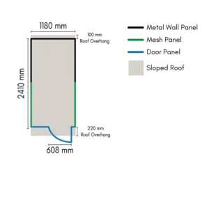 118x241x220 chicken enclosure insulated roof floor plan