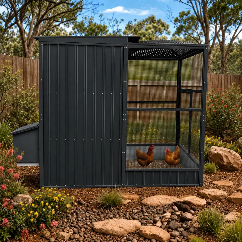 hicken coop enclosure insulated and peak roof 1x2c