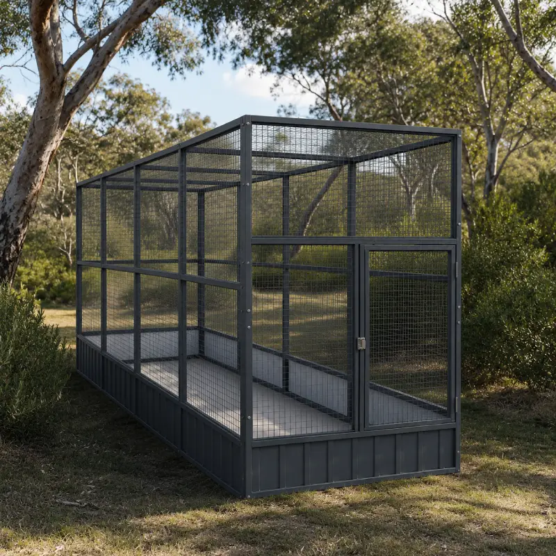Open top dog enclosure 118cm x 477cm